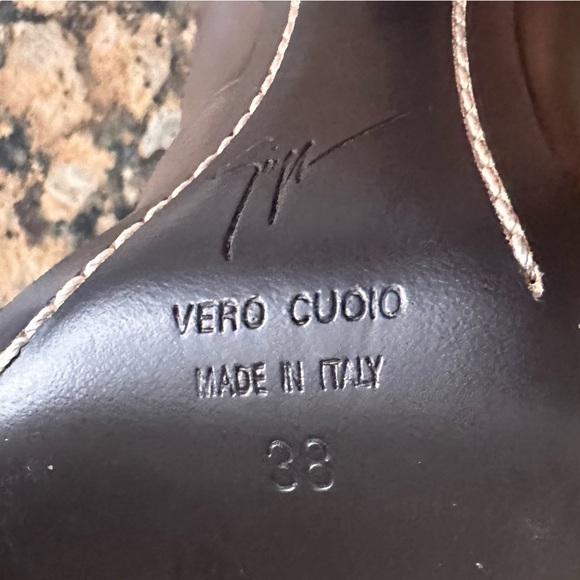 Giuseppe Zanotti Leather Peep Toe Heels - Picture 7 of 8